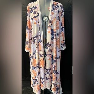 Flower print kimono
